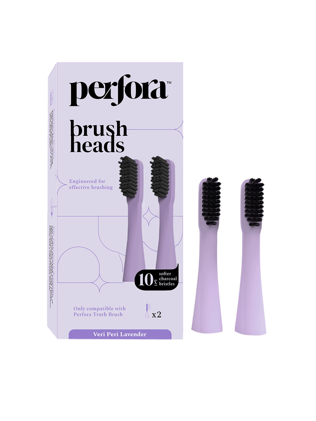 Perfora Set Of 2 001 Brush Head Refill - Veri Peri Lavender