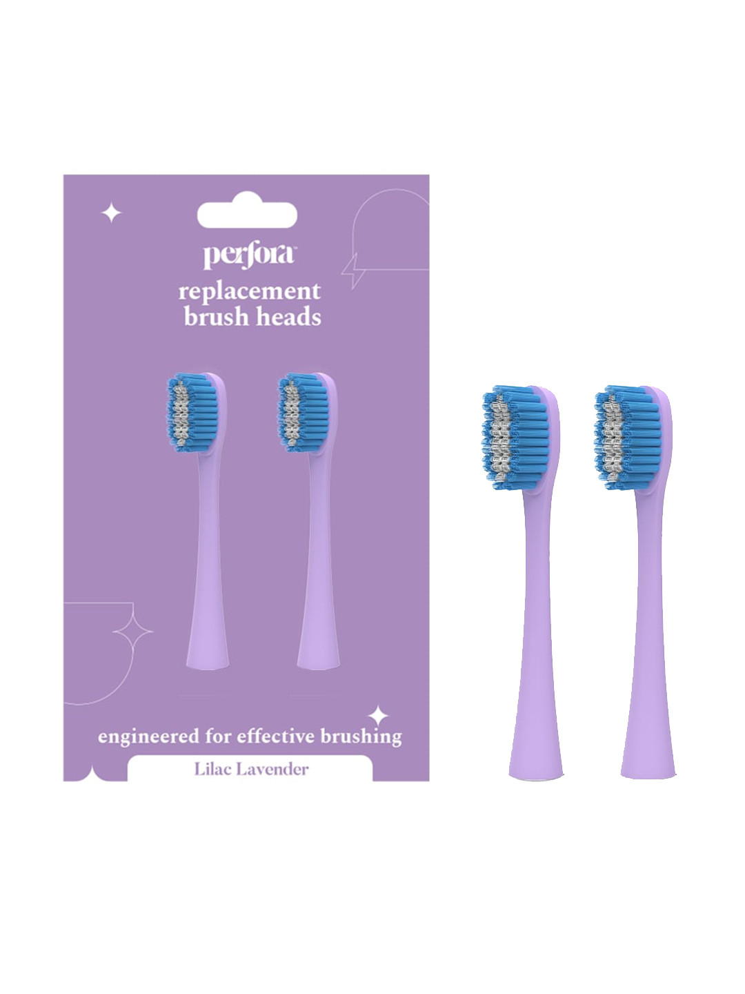 Perfora Set Of 2 Replacement Brush Heads - Lilac Lavender 002