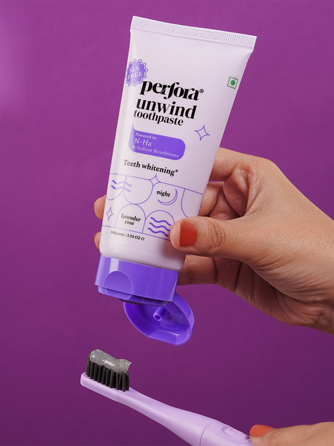 Perfora Unwind Teeth Whitening Lavender Rose Night Toothpaste - 100g