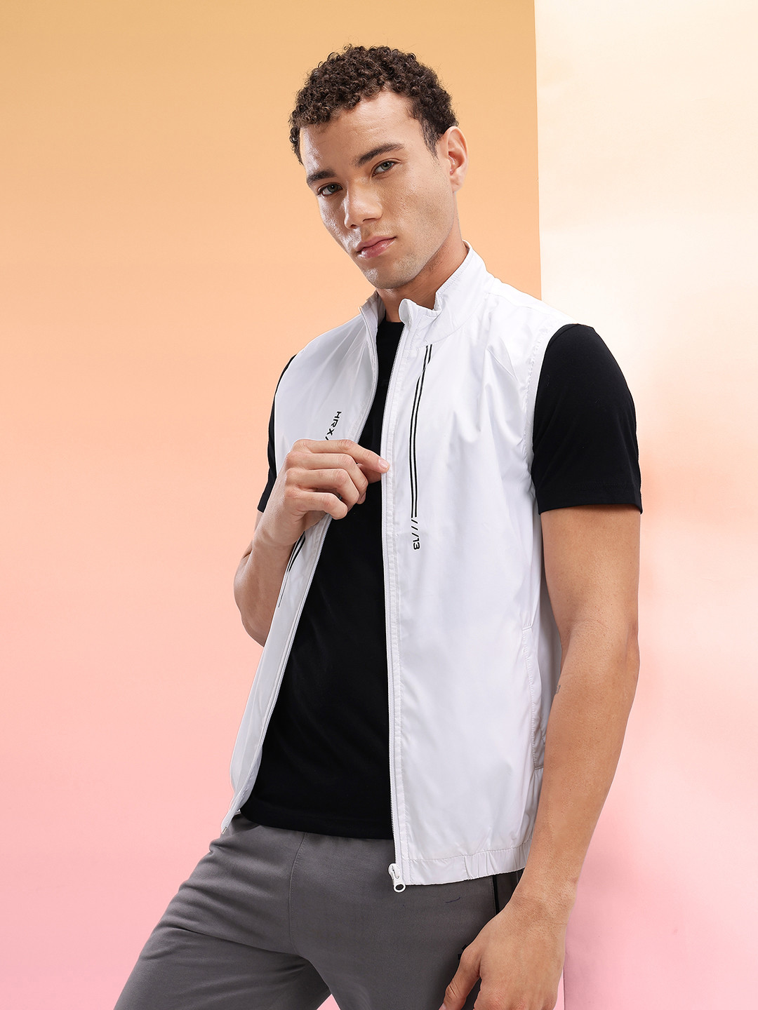 HRX by Hrithik Roshan Mock Collar Brand Logo Detail Gilet