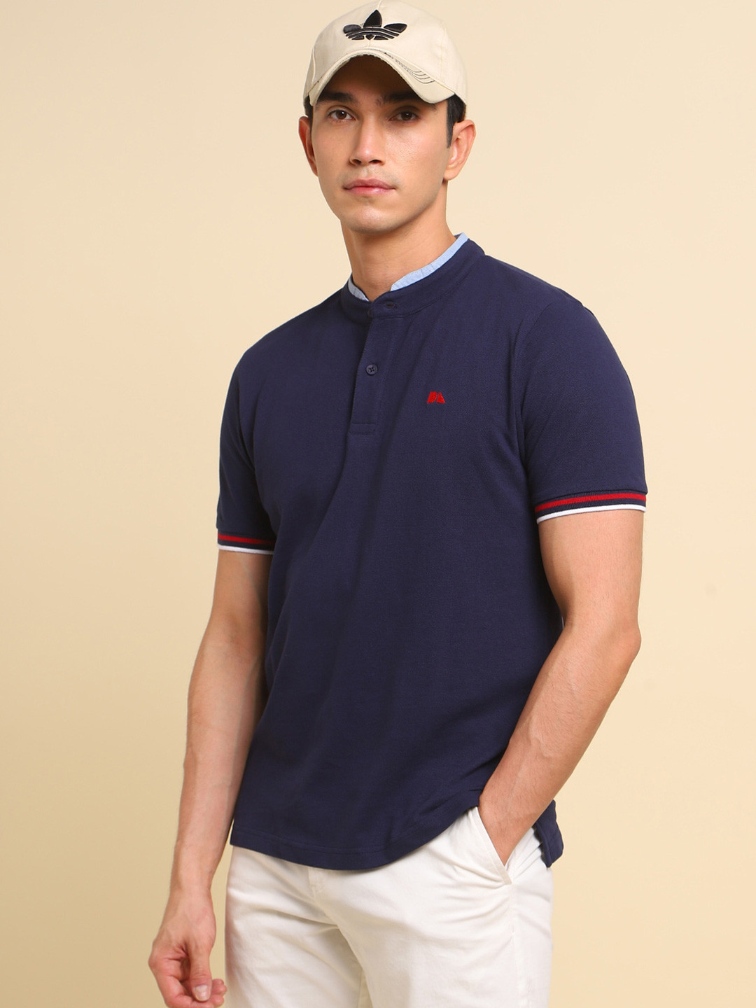 Dennis Lingo Mandarin Collar Slim Fit T-Shirt