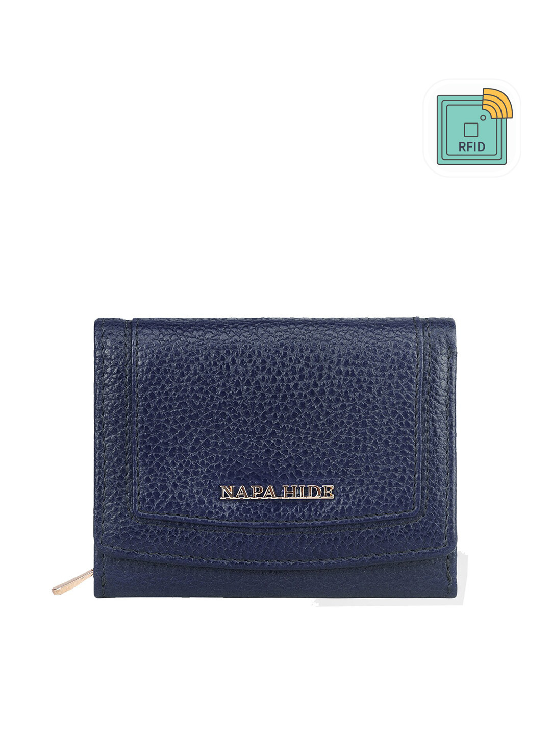 NAPA HIDE Textured Leather RFID Three Fold Wallet