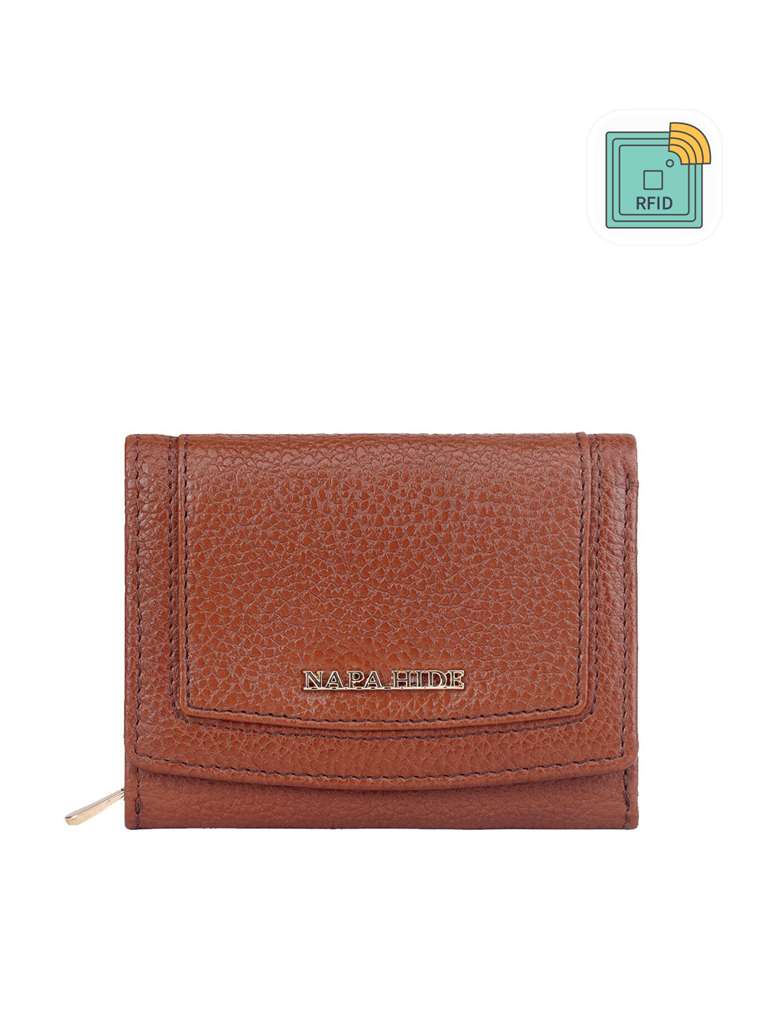 NAPA HIDE Textured Leather Three Fold Wallet