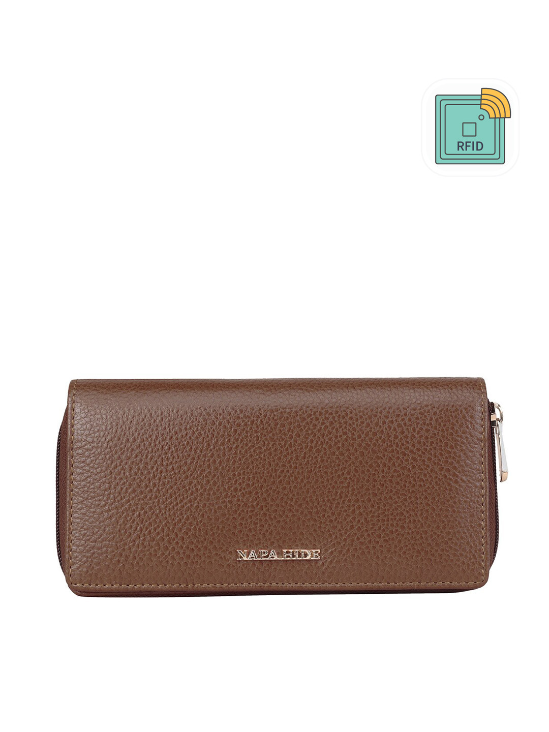 NAPA HIDE Textured Leather Zip Around Wallet