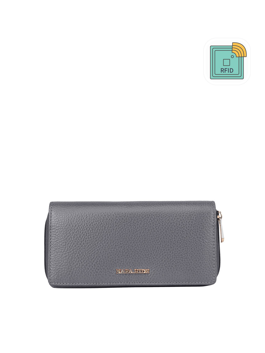 NAPA HIDE Textured Leather Zip Around Wallet