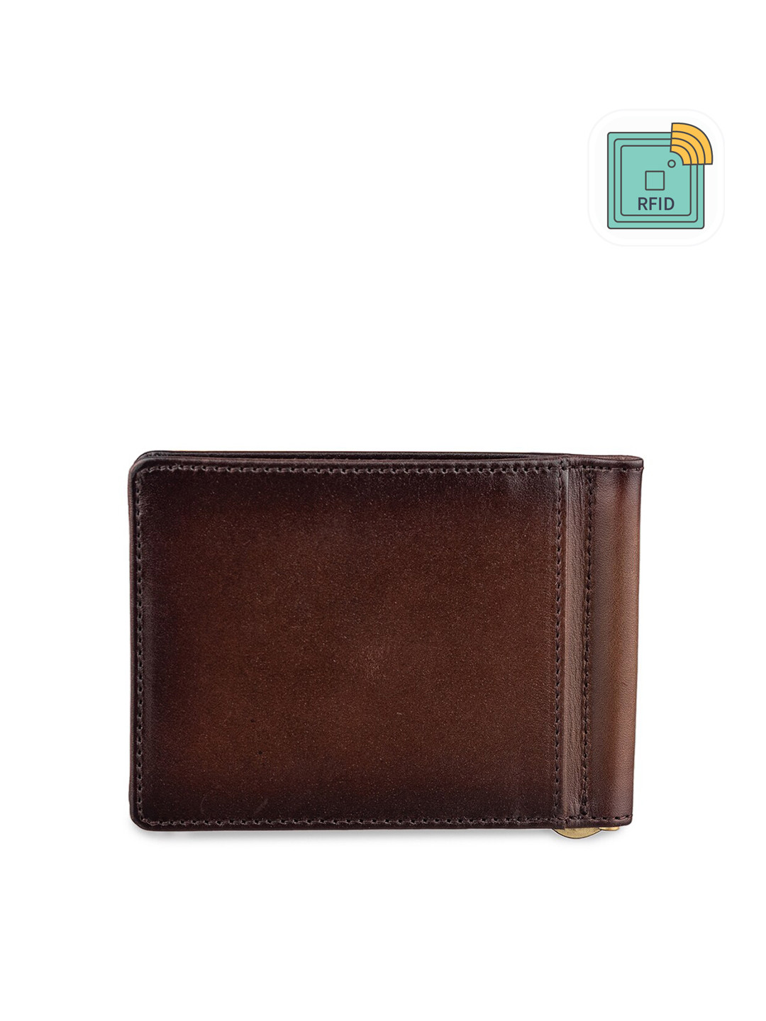 BROWN BEAR Leather Money Clip With RFID