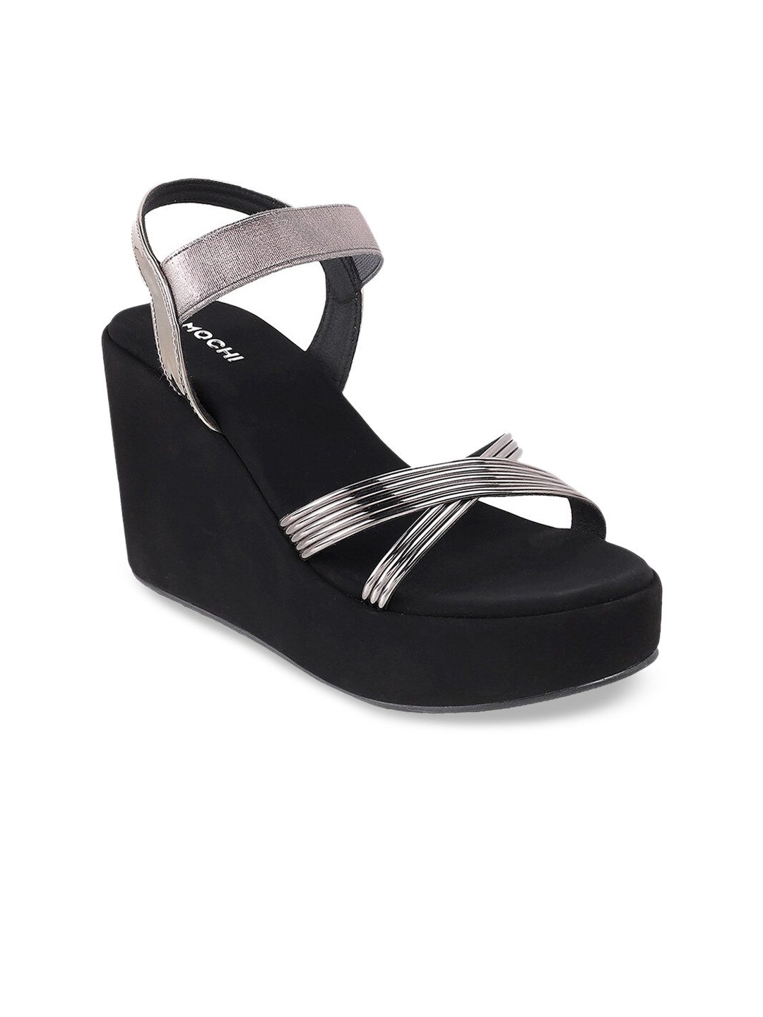 Mochi Striped Open Toe Back Stripes Wedges