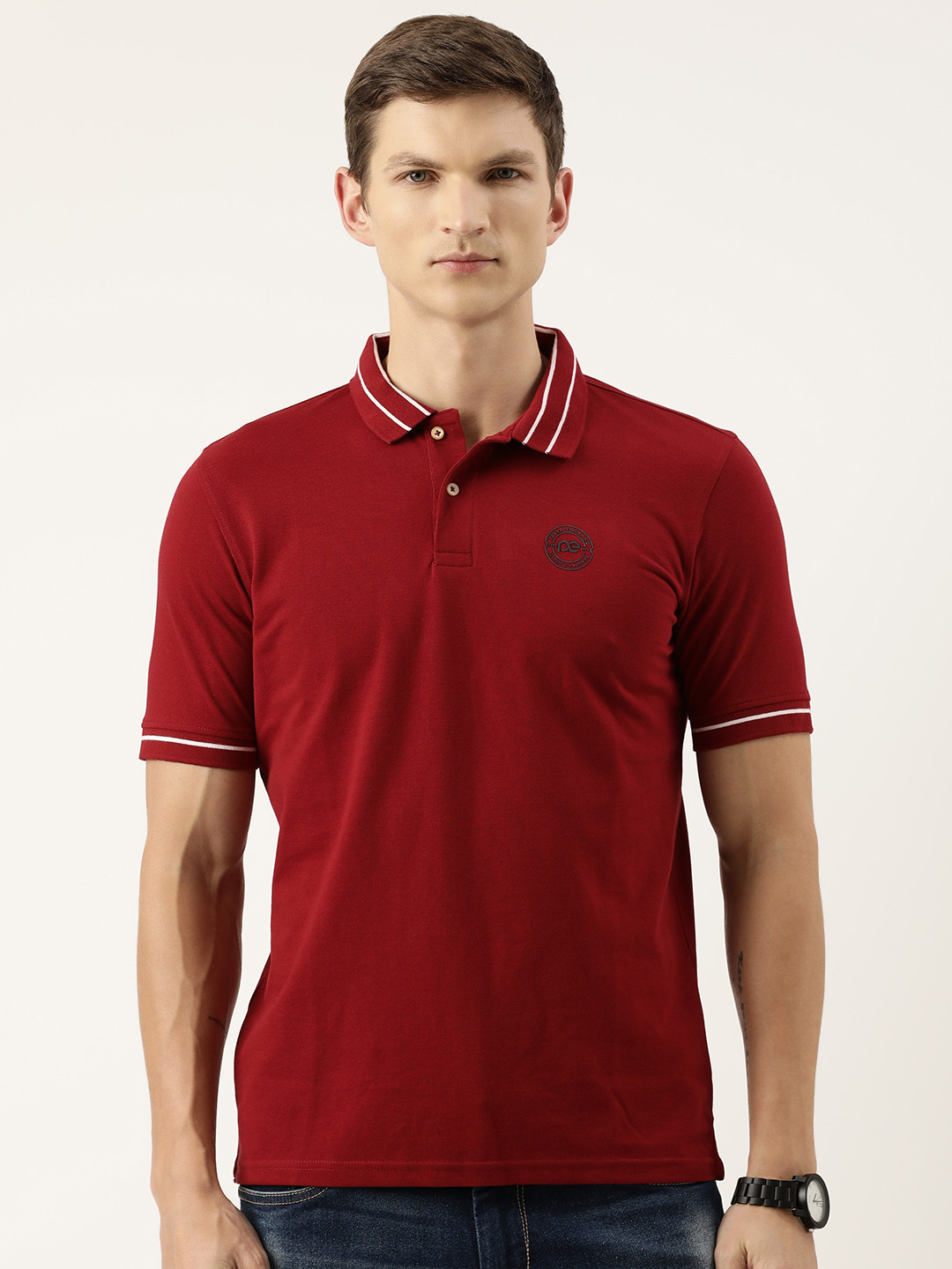 Peter England Men Polo Collar T-shirt
