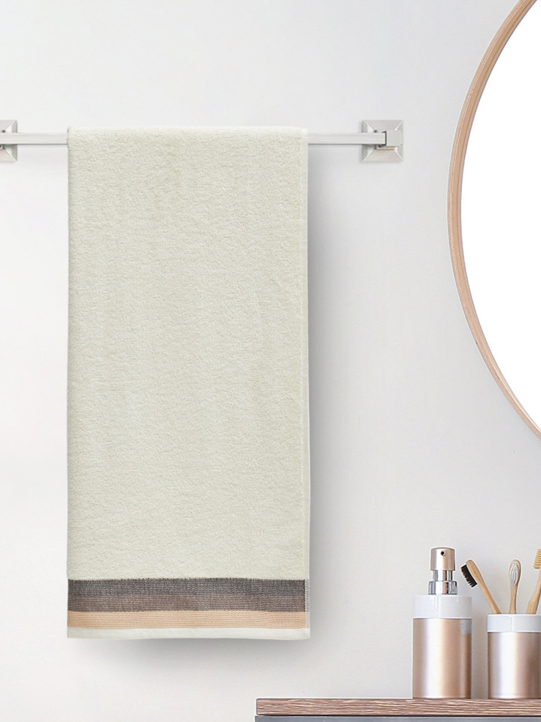 Home Centre Senegal White 450 GSM Cotton Bath Towel