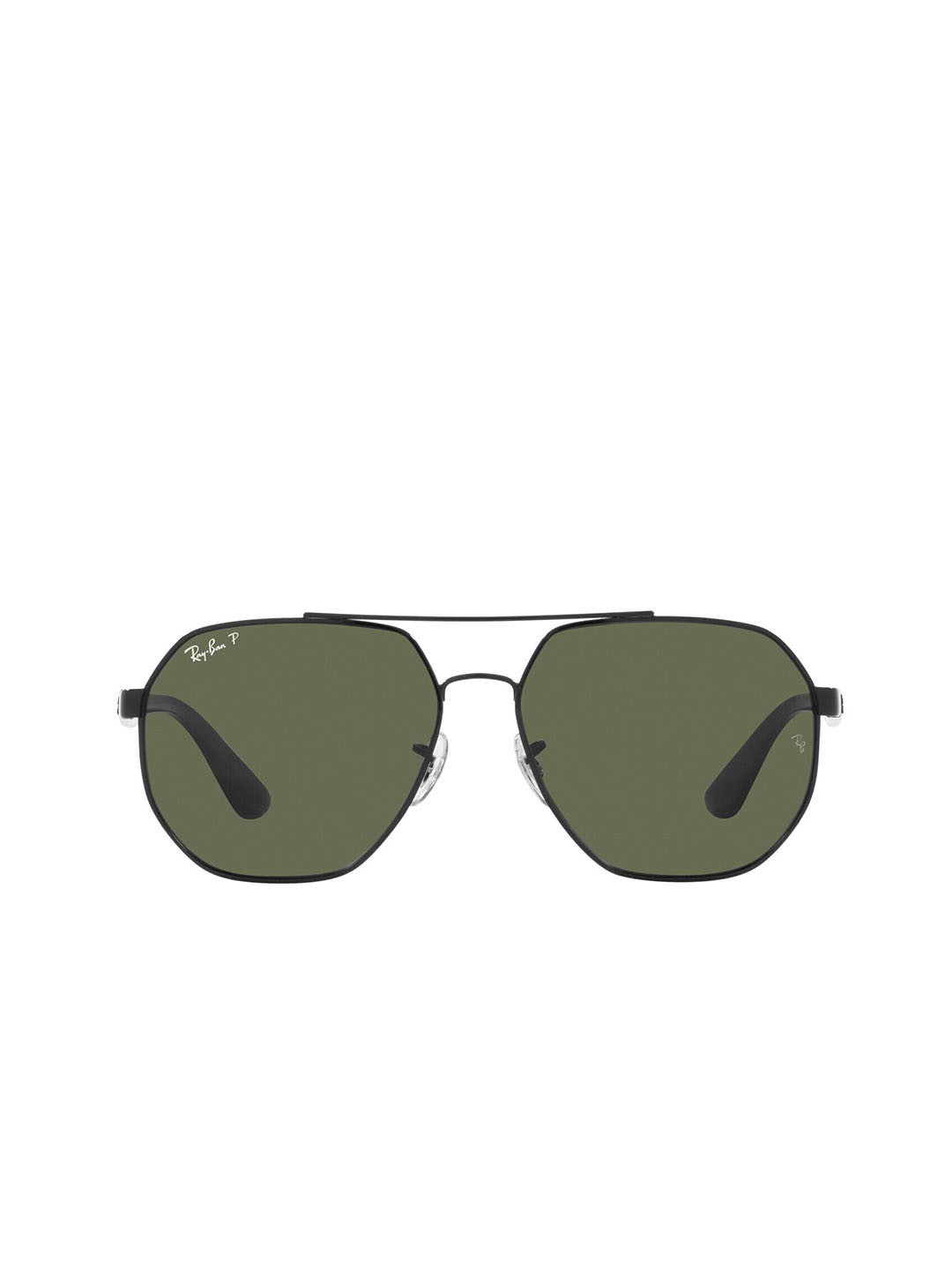 Ray-Ban Unisex Polarized Green Lens Irregular Sunglasses - 0RB3714I002/9A59