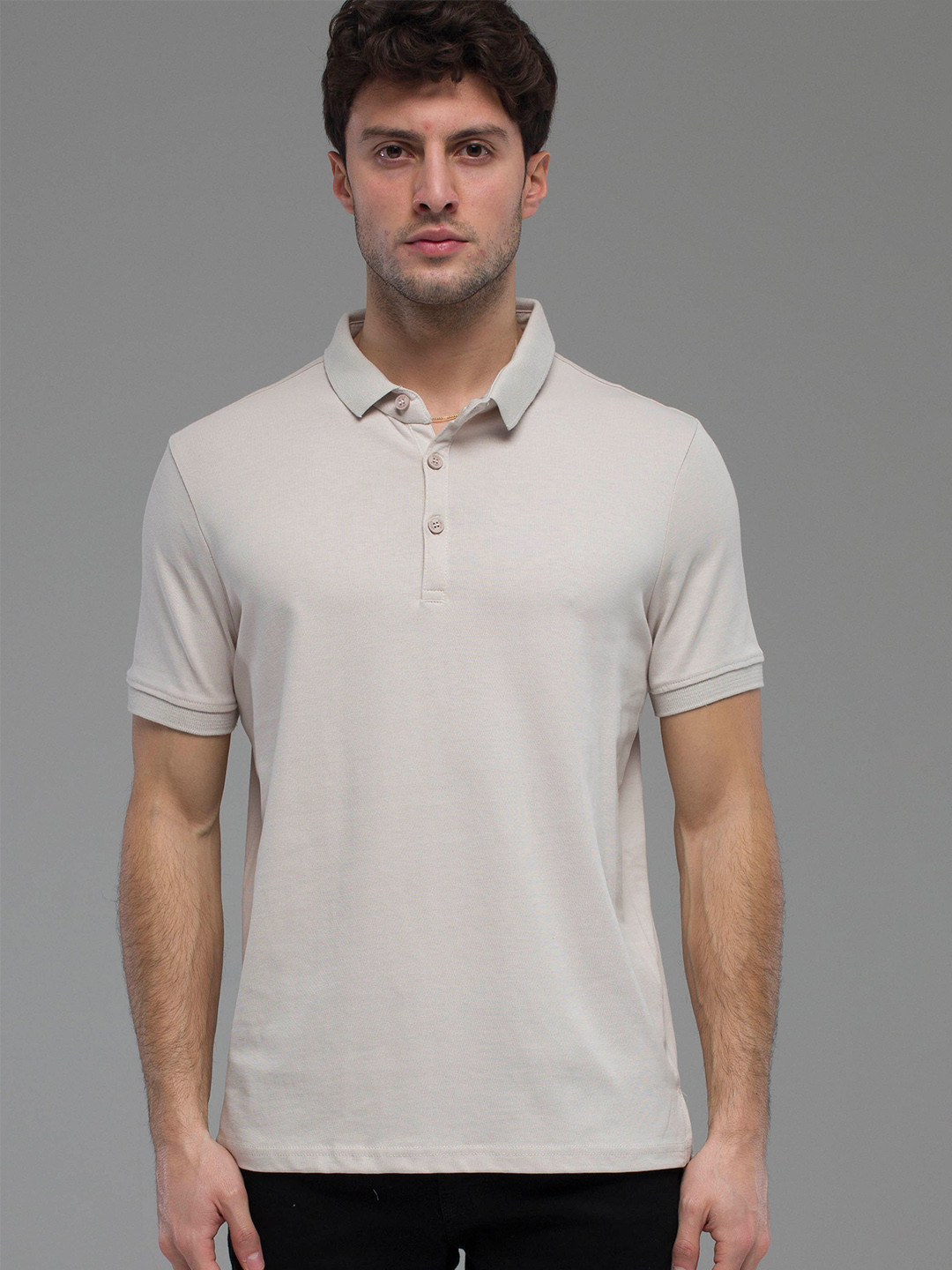 catch Polo Collar Pure Cotton T-shirt