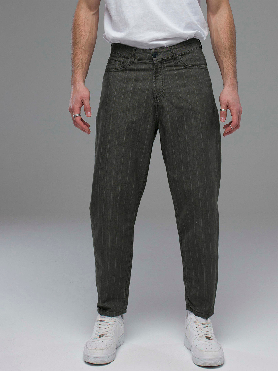 catch Men Tapered Fit Striped Stretchable Jeans