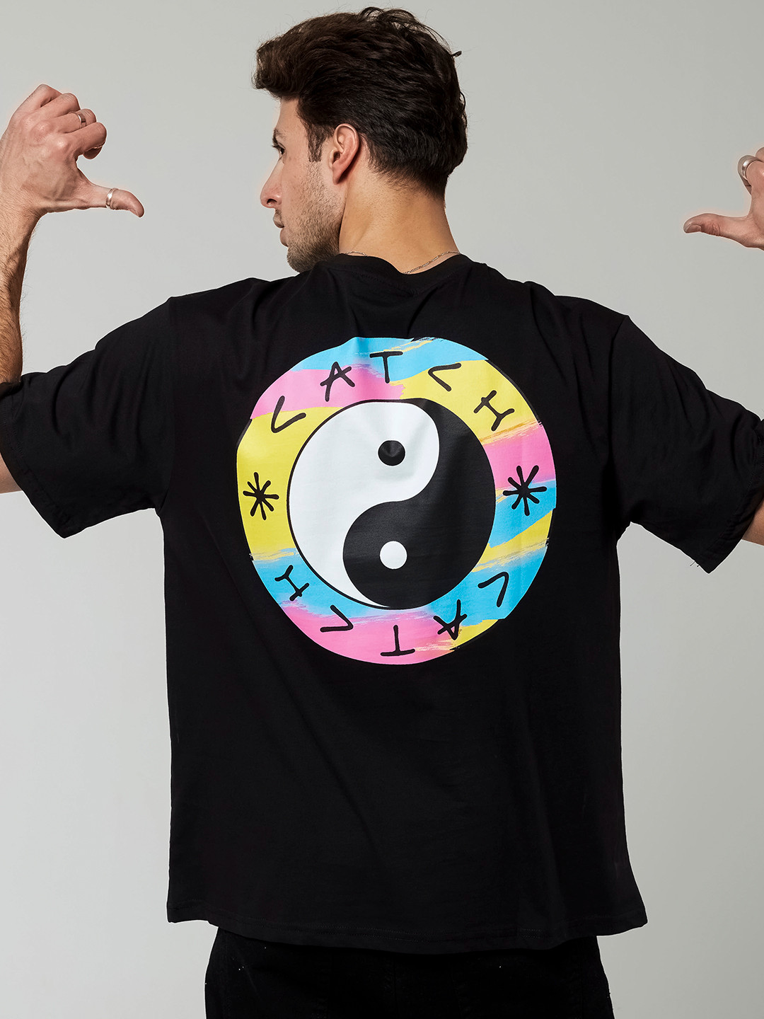 catch Brand Logo Print Oversized Pure Cotton T-shirt