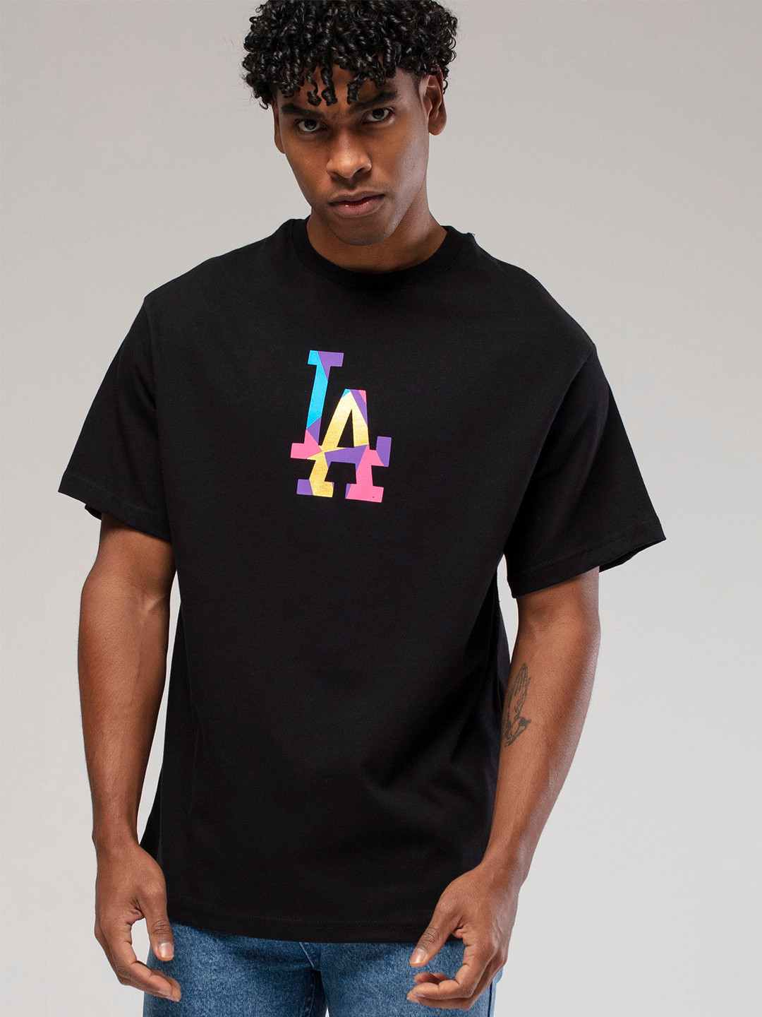 catch Printed Drop-Shoulder Sleeves Pure Cotton Relaxed Fit T-shirt