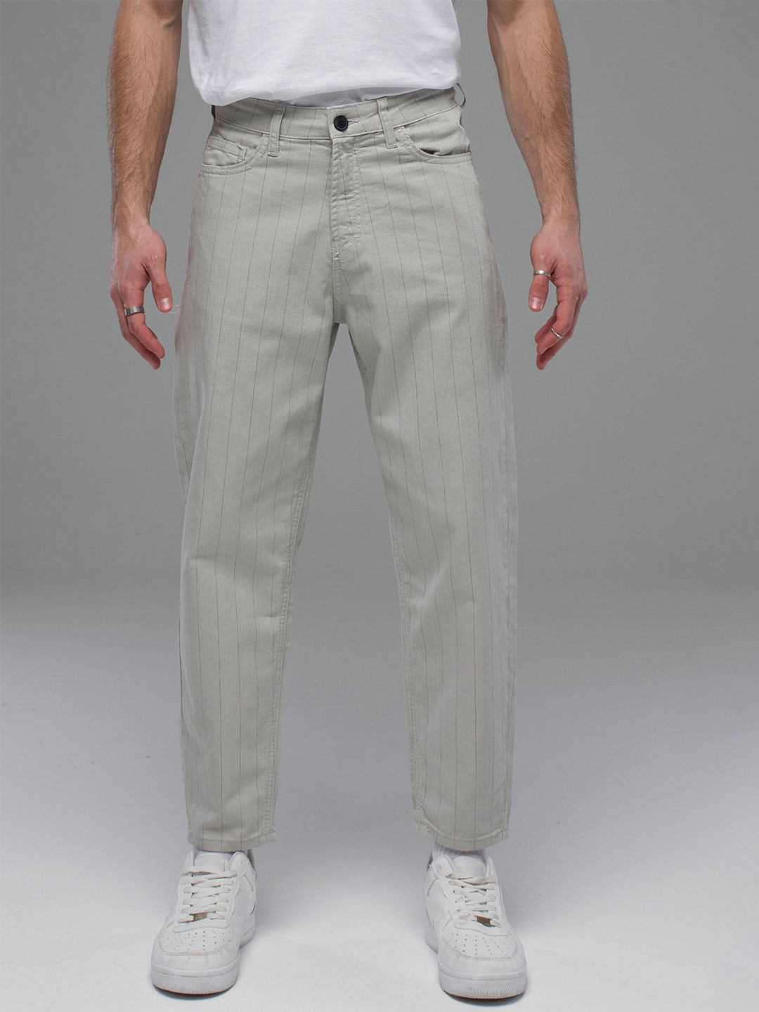 catch Men Tapered Fit Striped Stretchable Jeans