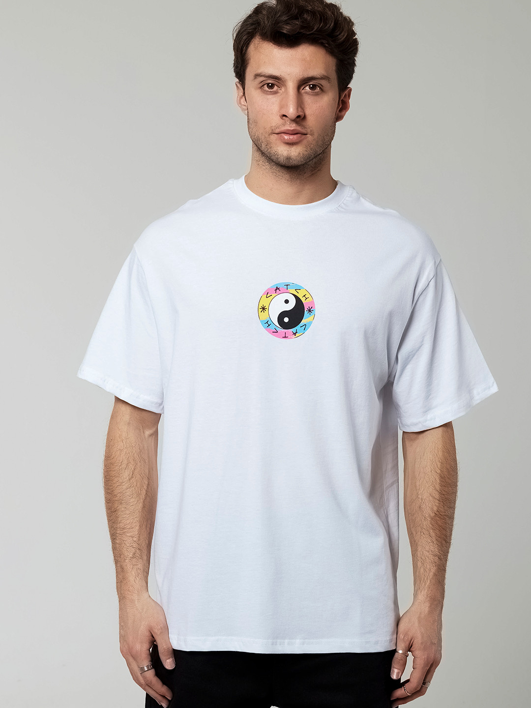 catch Brand Logo Print Oversized Pure Cotton T-shirt
