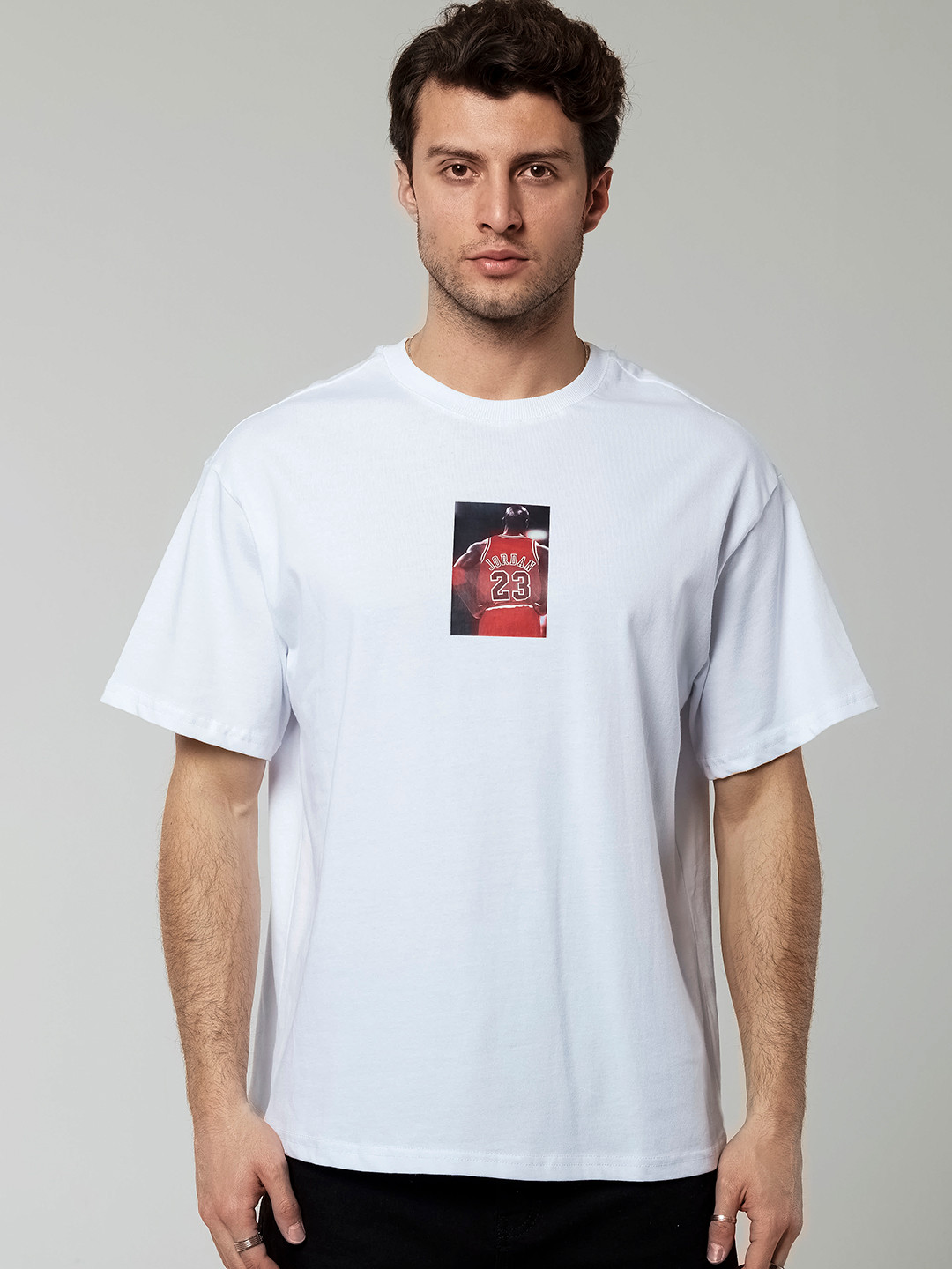 catch Michael Jordan Print Oversized Pure Cotton T-shirt