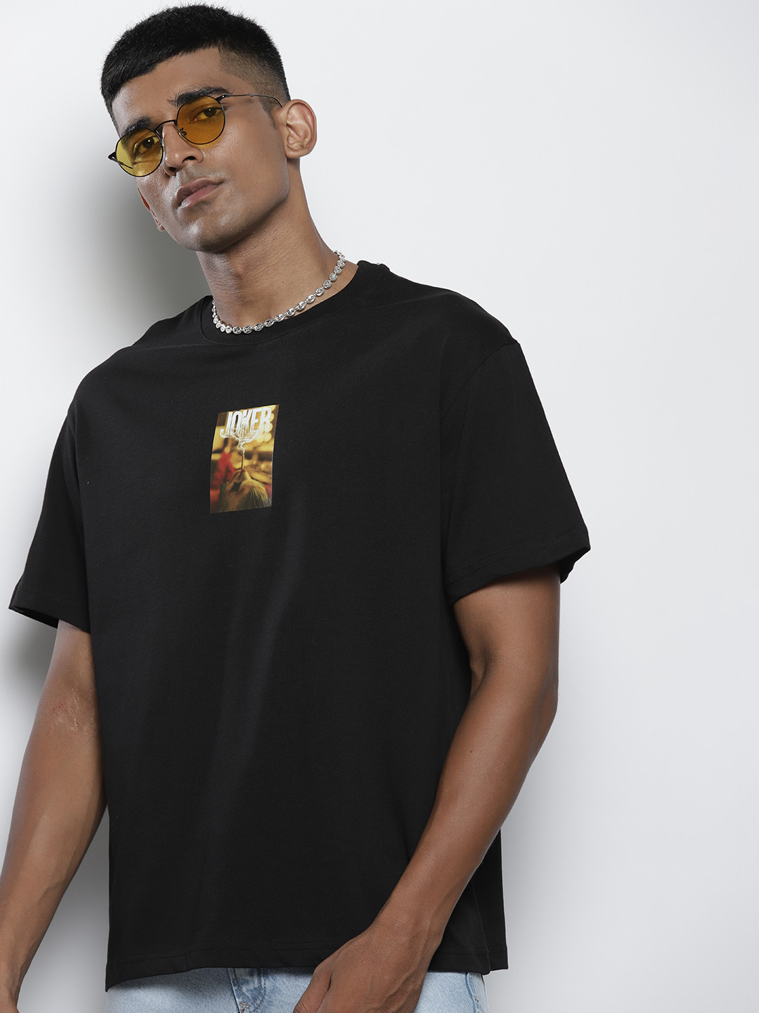 catch Joker Print Drop-Shoulder Sleeves Pure Cotton Loose T-shirt