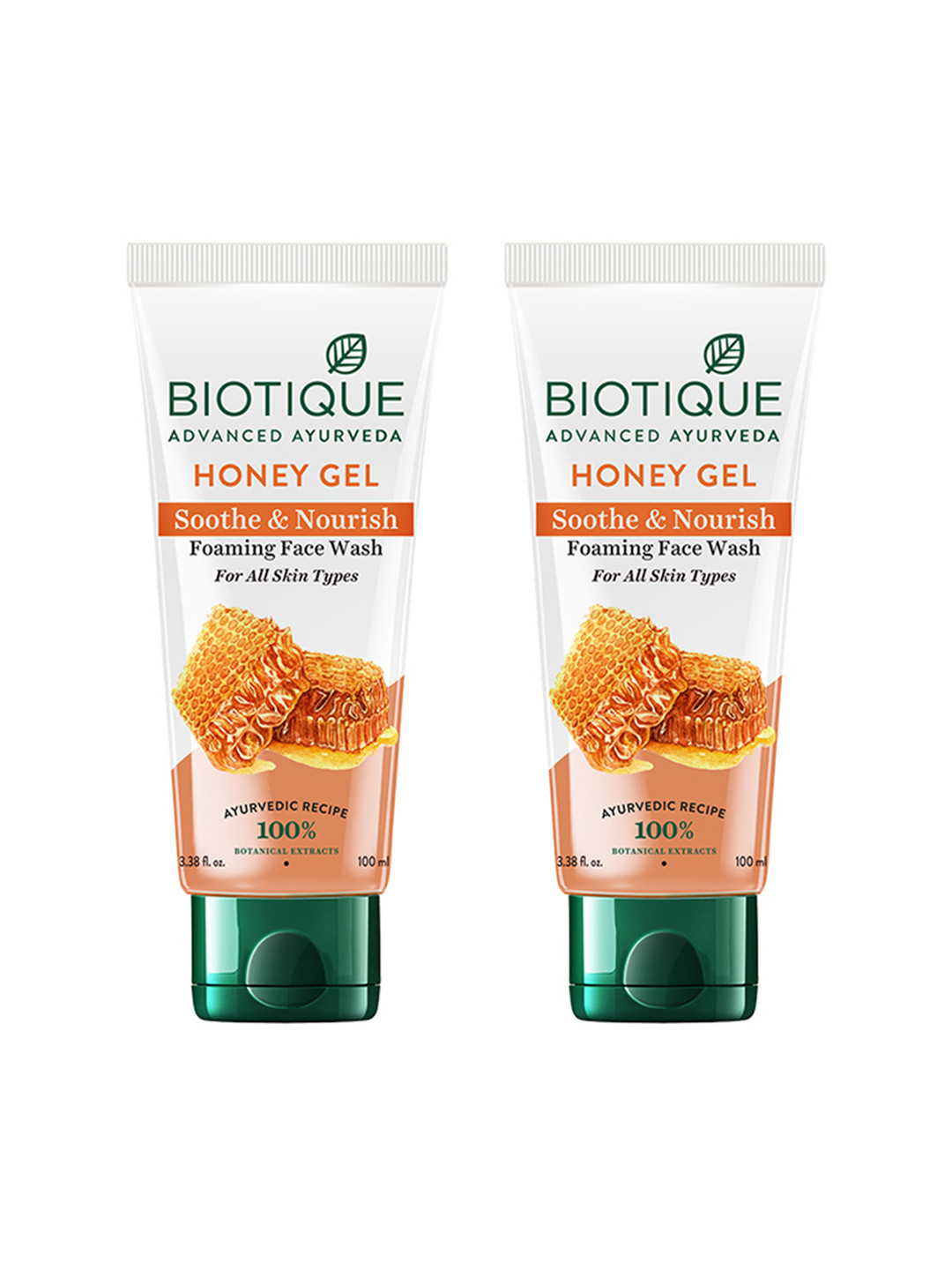 Biotique Set of 2 Bio Honey Gel Refreshing Foaming Face Wash - 100ml each