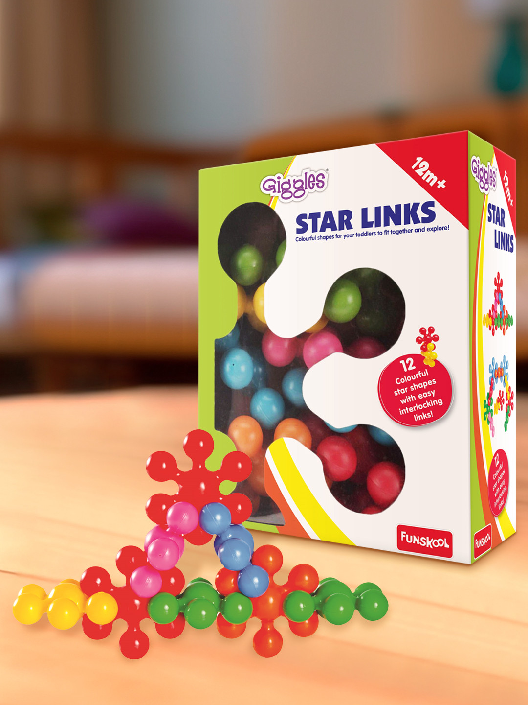 Giggles 12-Pieces Star Links for Age 1 Year+