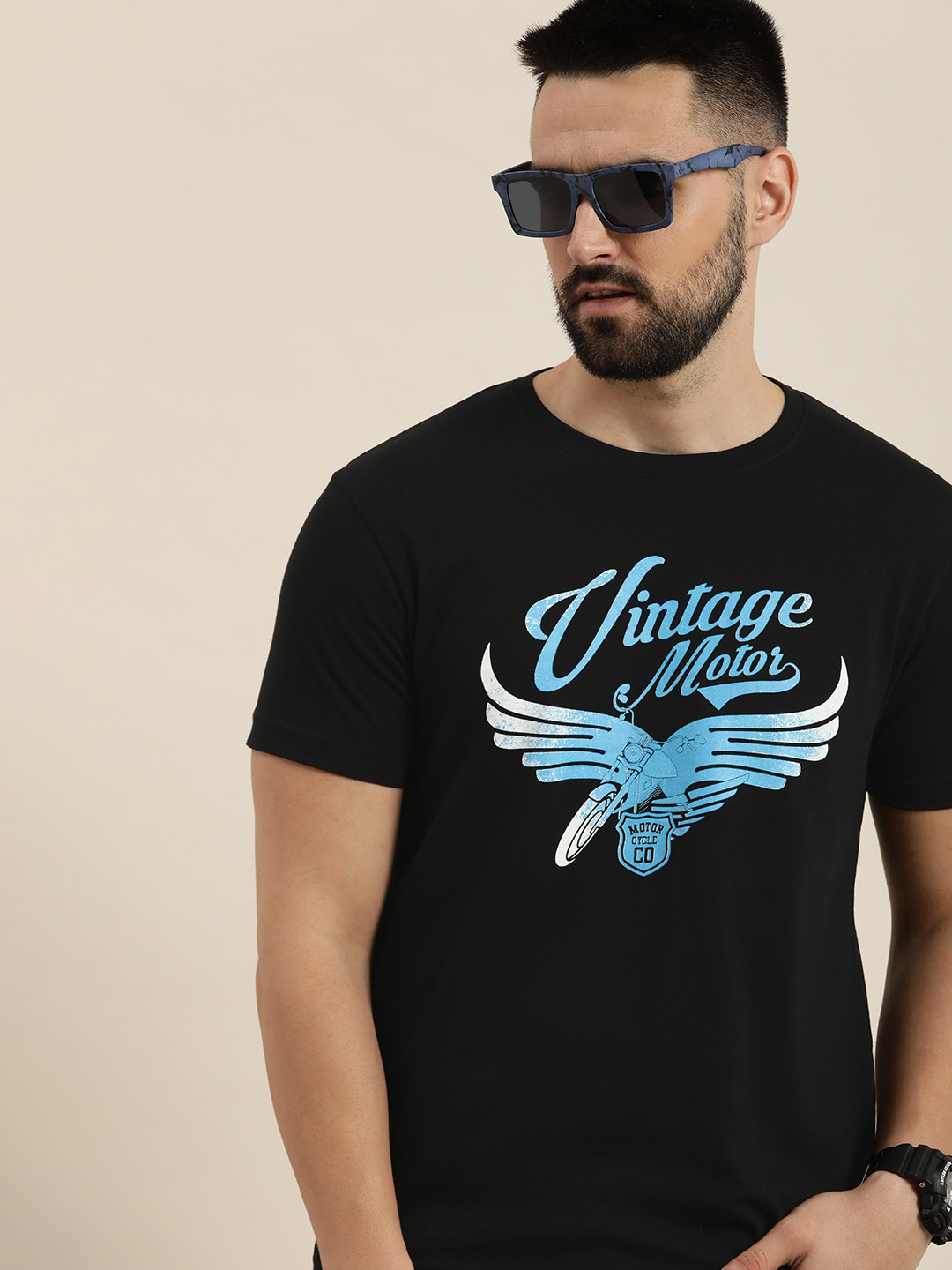 Moda Rapido Graphic Printed Round Neck Casual T-shirt