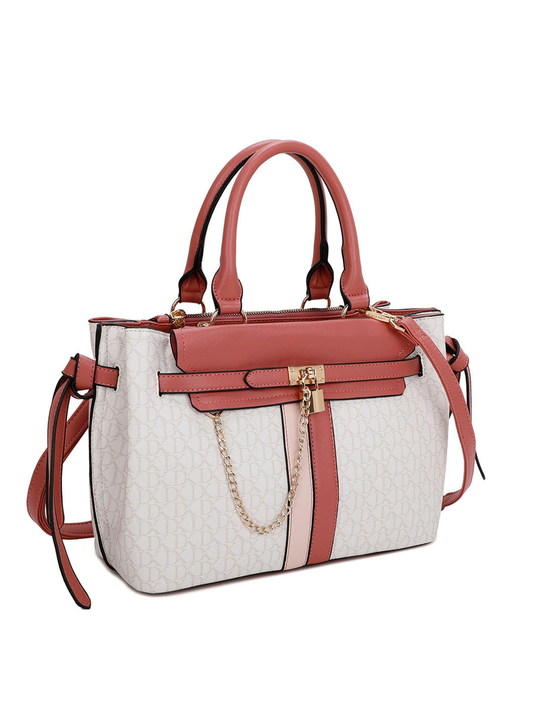 Diana Korr Brand Logo Printed PU Structured Handheld Bag