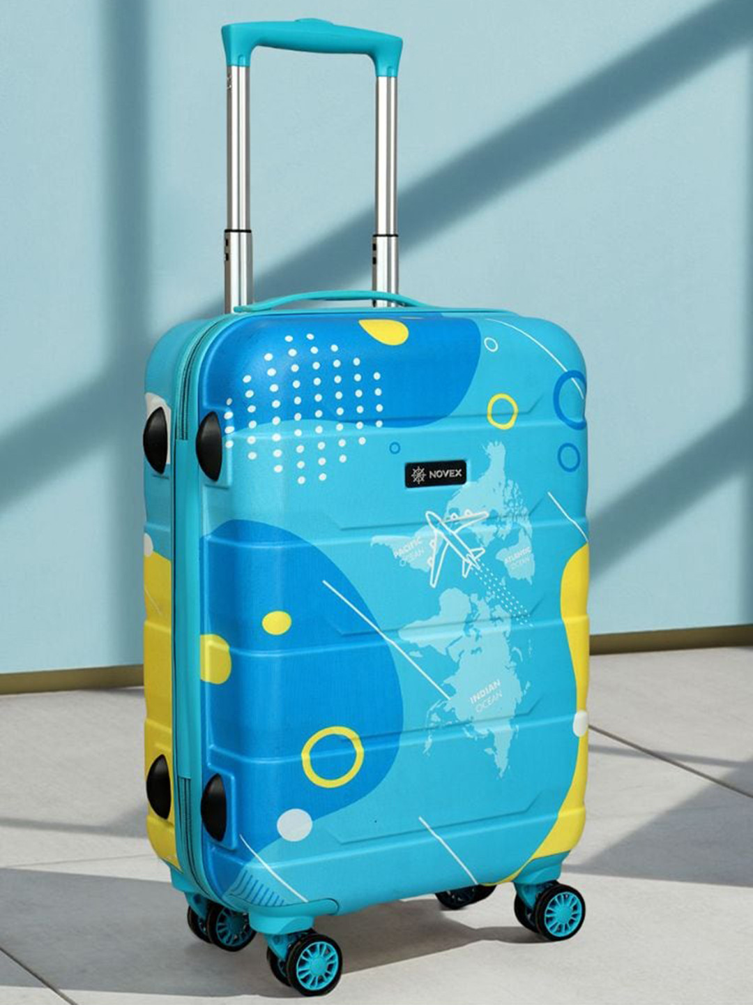 Printed Hard-Sided Cabin Durable Trolley Suitcase