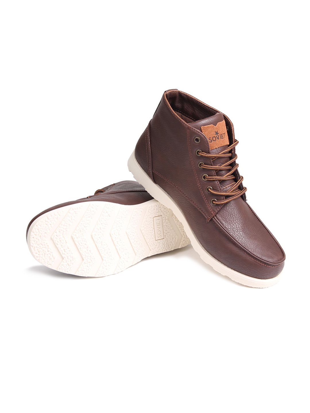 Buy Soviet Men Brown Solid Synthetic High Top Flat Boots - Casual Shoes for  Men 2305000 | Myntra