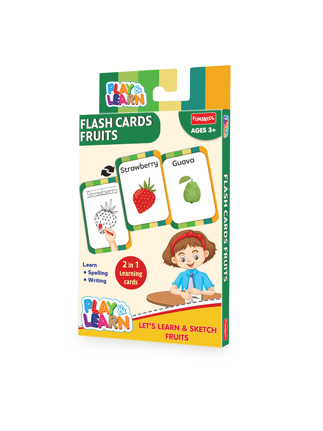 Giggles 21 Numbers Double Sided Flash Cards Fruits for Age 3 Years+