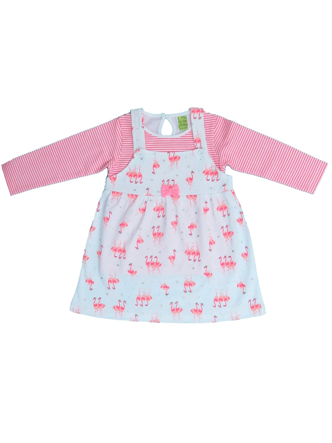 Clothe Funn Girls Conversational Printed Cotton Pinafore Dress With Top