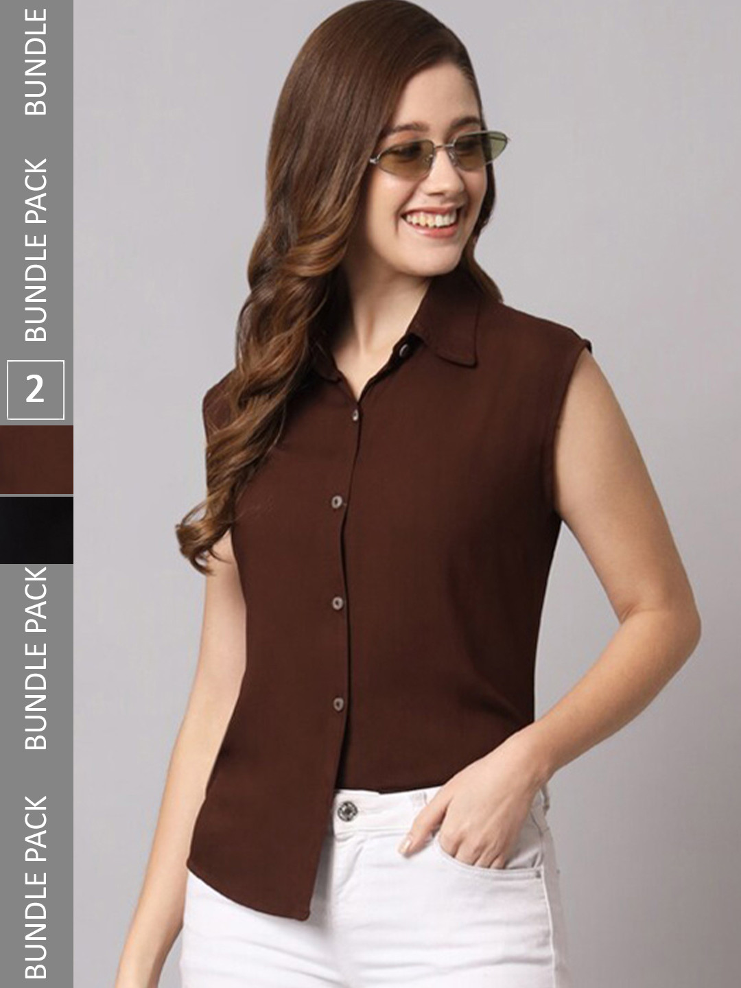 Funday Fashion Pack Of 2 Spread Collar Slim Fit Casual Shirt
