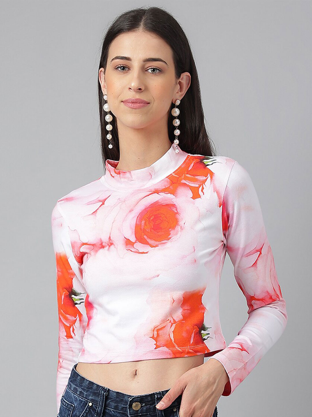 Oh So Fly Abstract Printed Cotton Crop Top