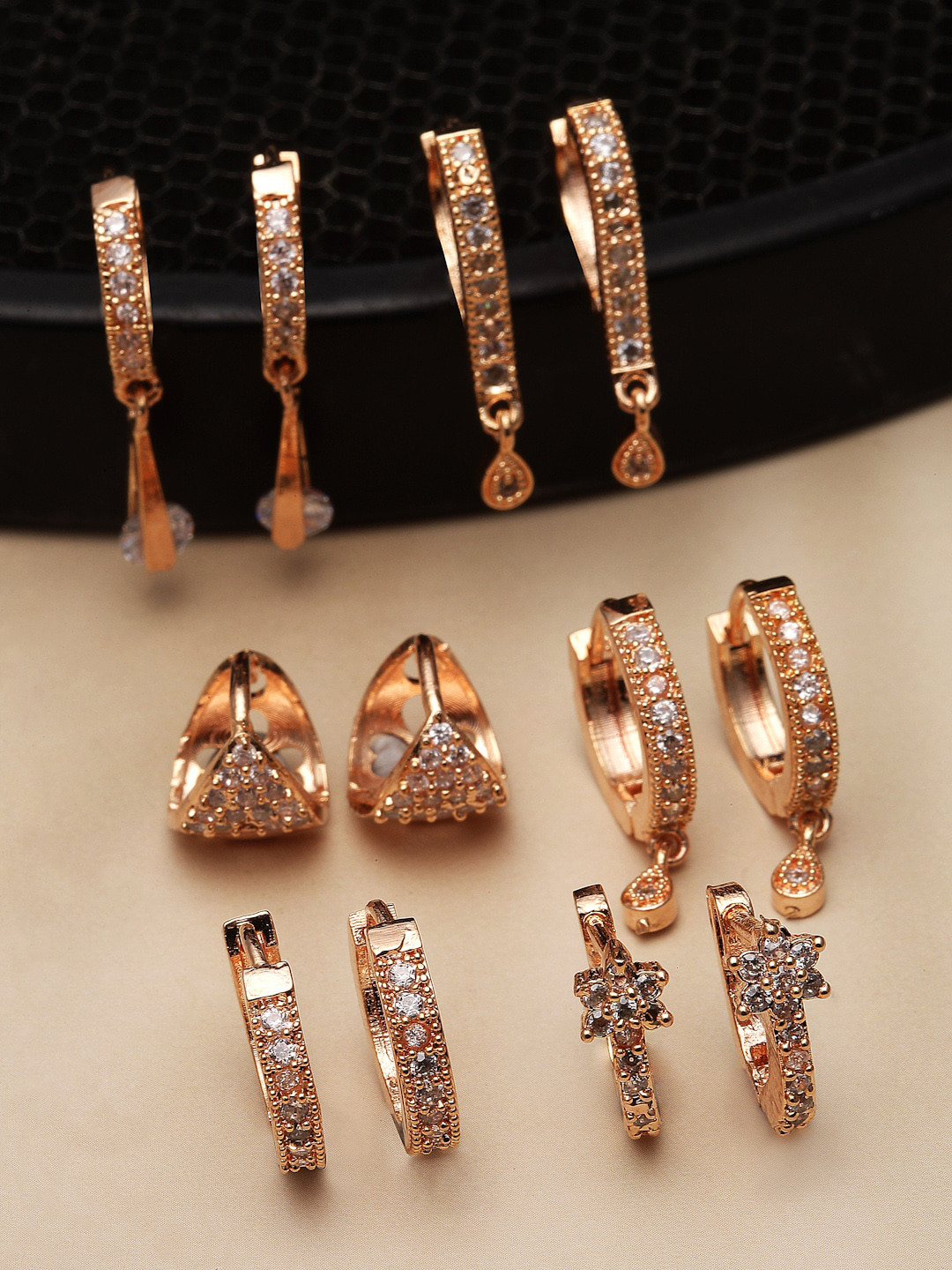 Kennice Set Of 6 Rose Gold-Plated Classic Hoop Earrings