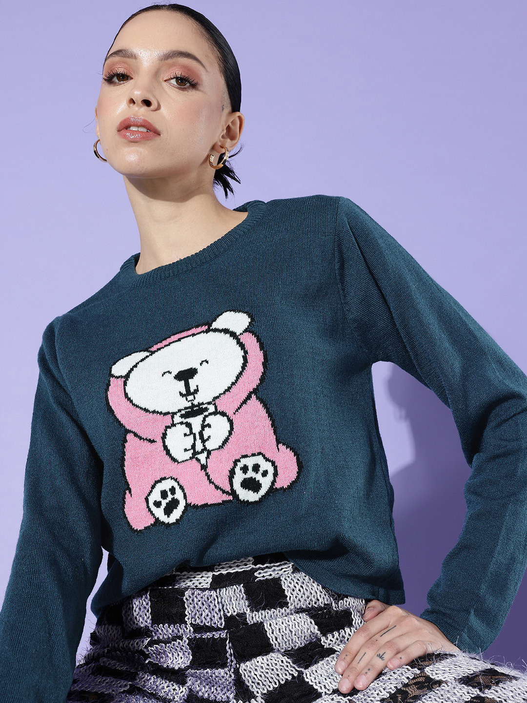 4WRD by Dressberry Self Design Graphic Pullover