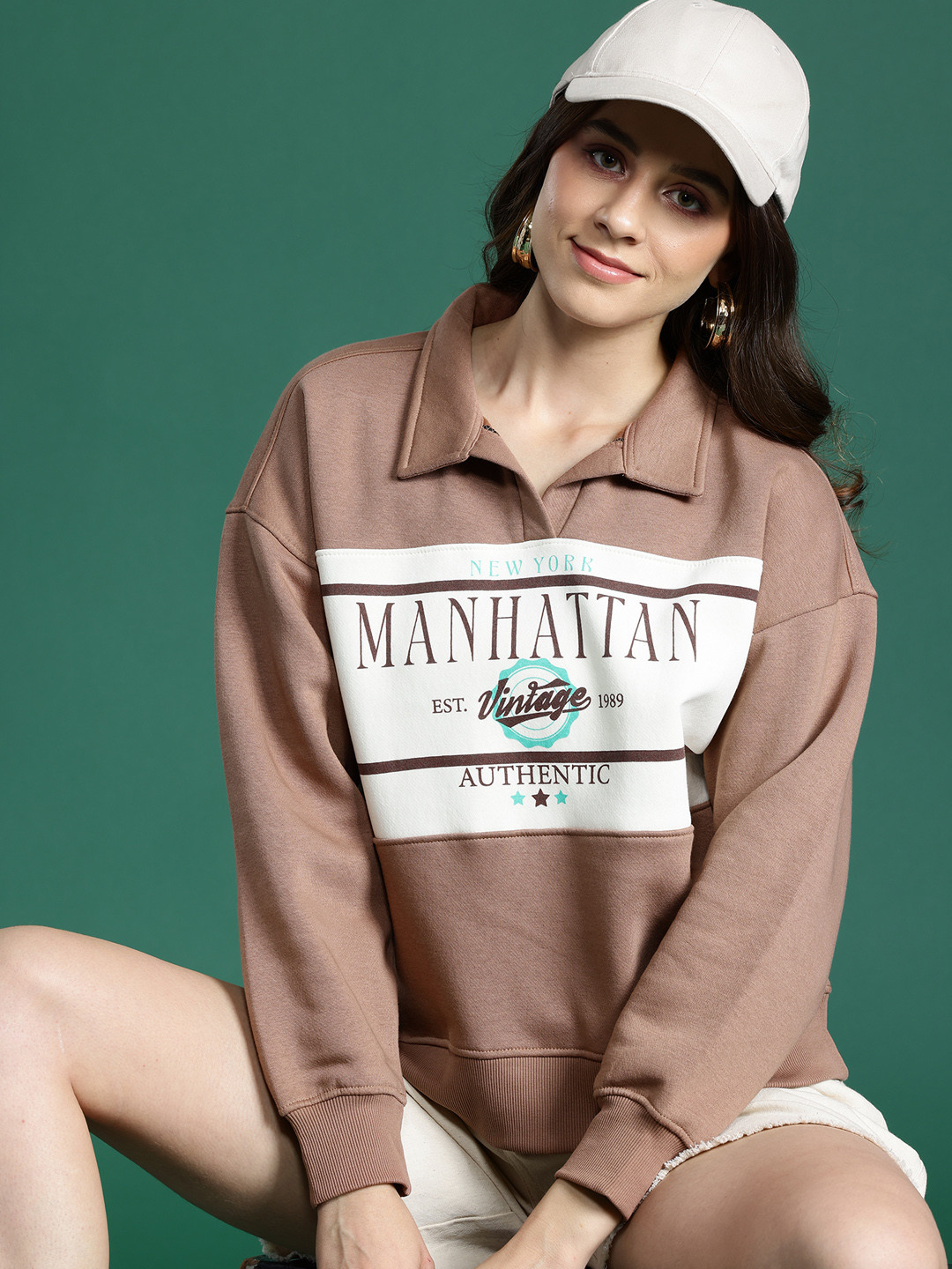 DressBerry Colourblocked Polo Sweatshirt