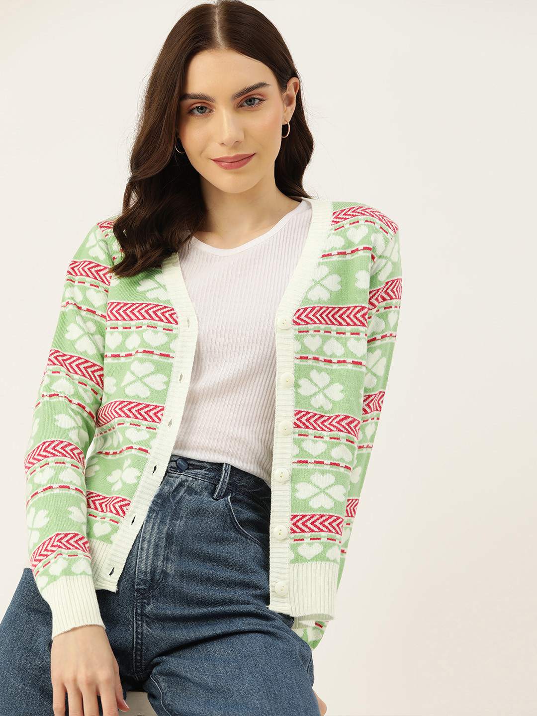 DressBerry Acrylic Fair Isle Cardigan