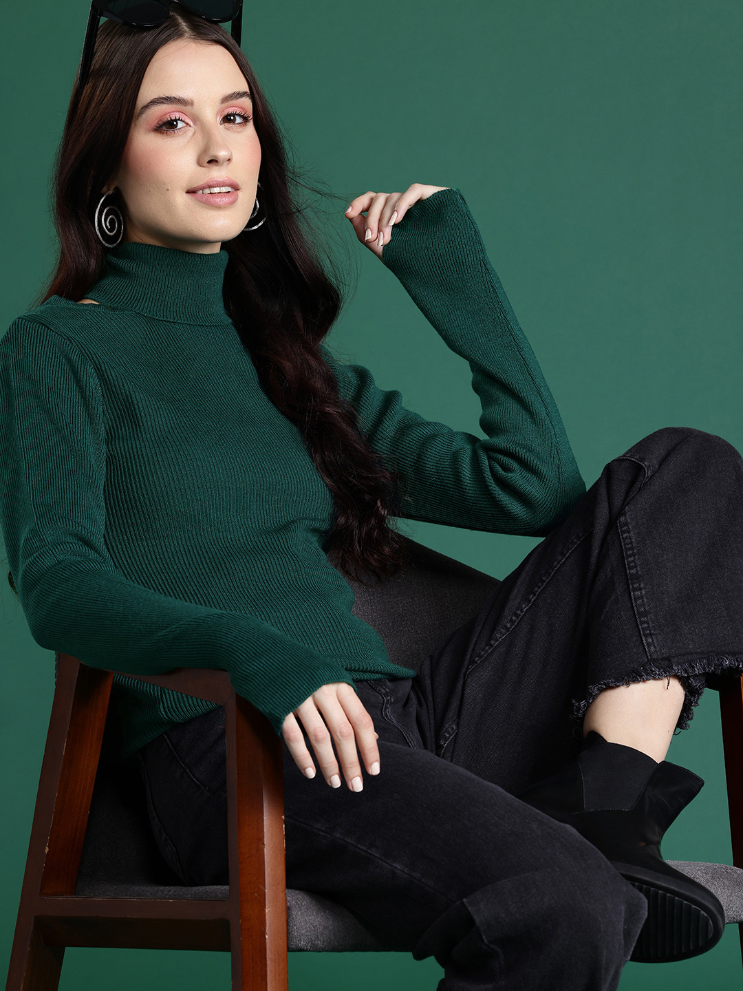 DressBerry Pure Acrylic Ribbed Pullover