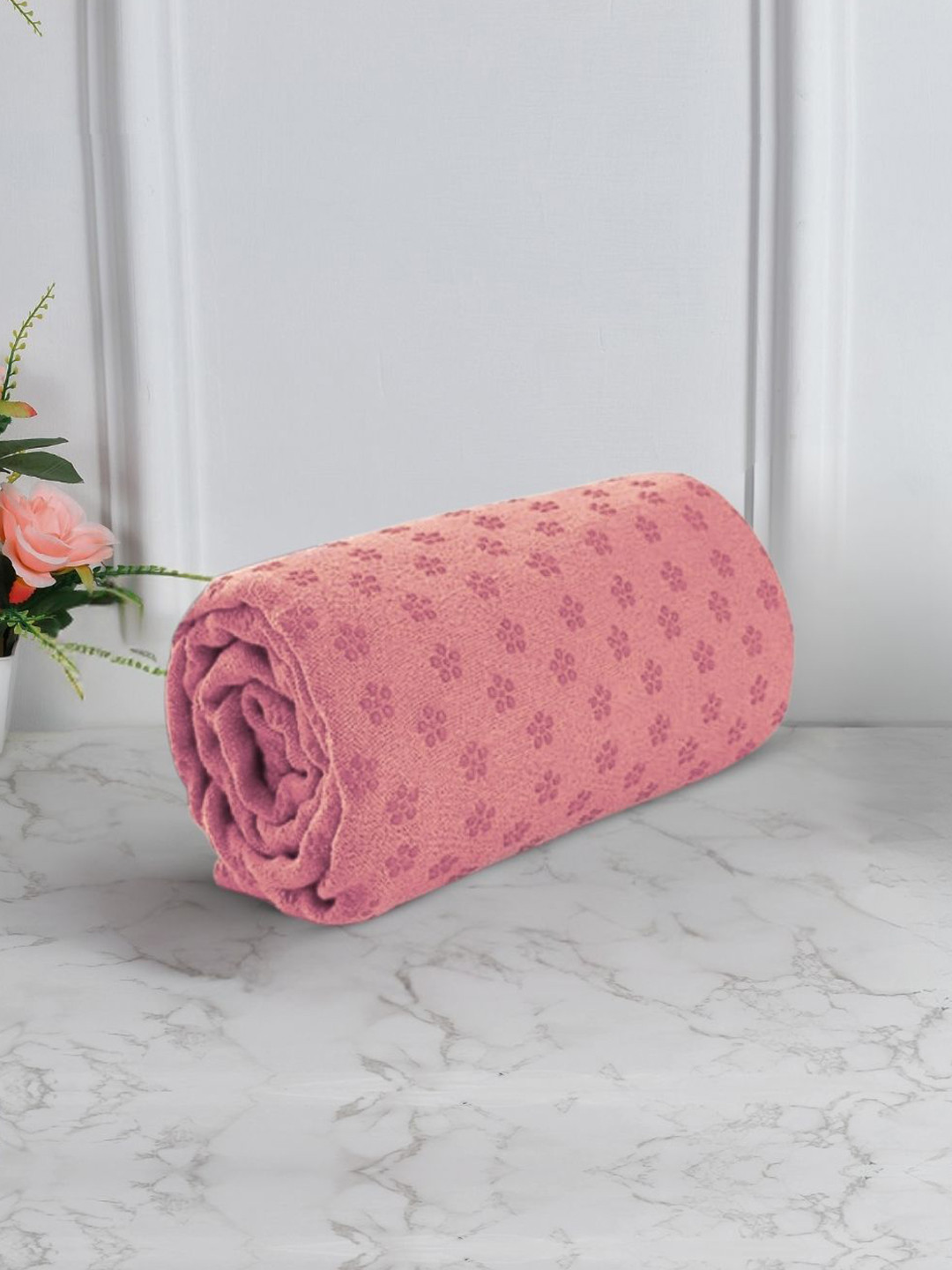 Black gold Pink Printed Premium Microfiber Yoga Mat Towel