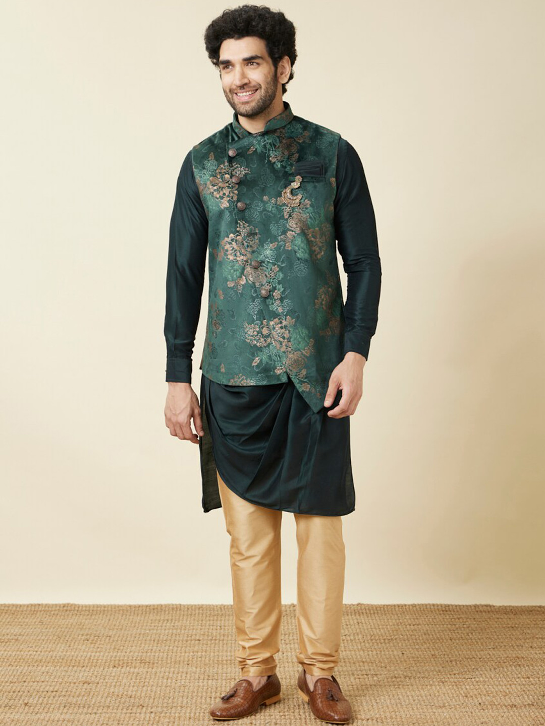Manyavar Self Design Kurta & Churidar with Jacket