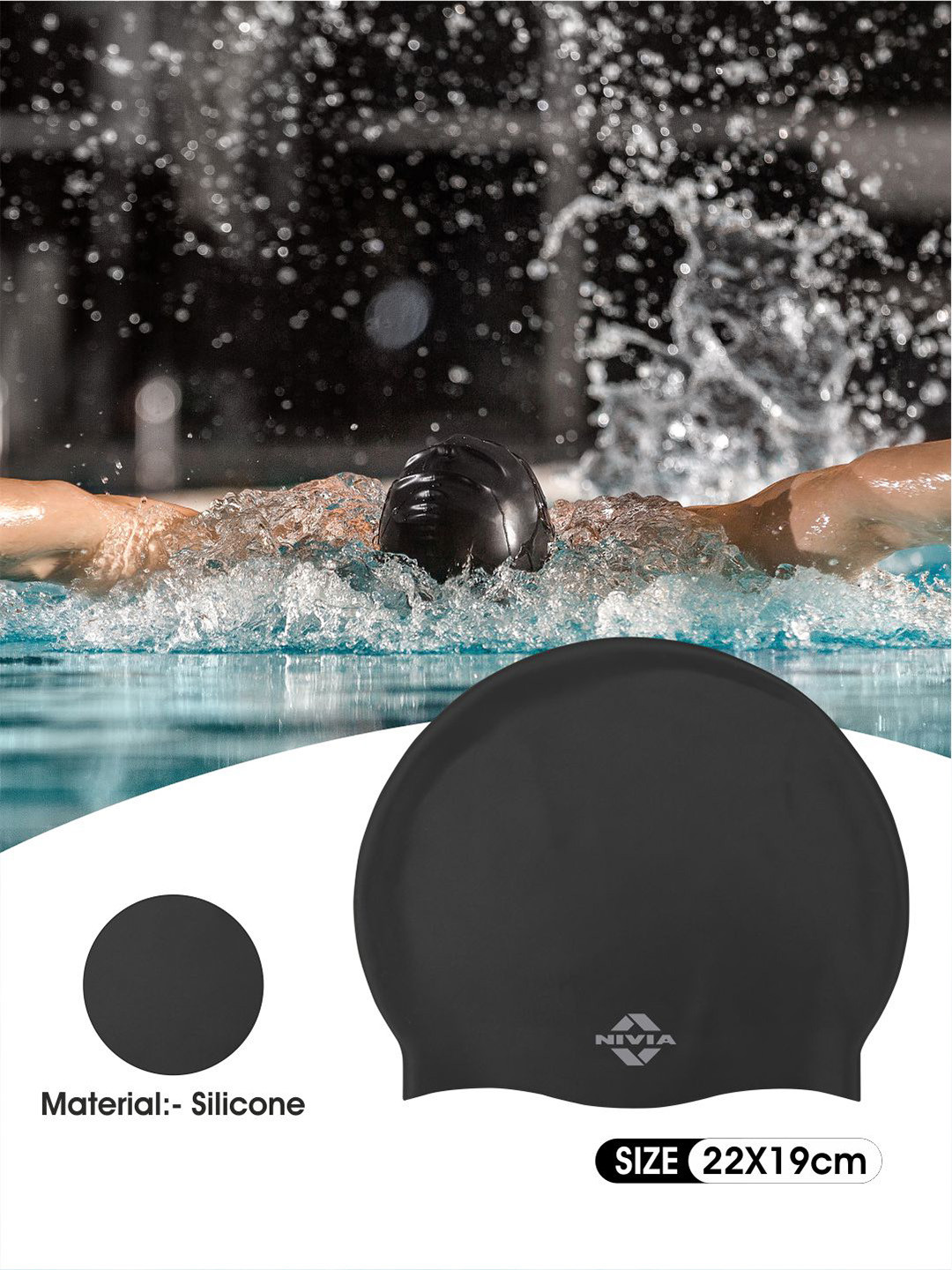 NIVIA Classic Silicone Swimming Cap