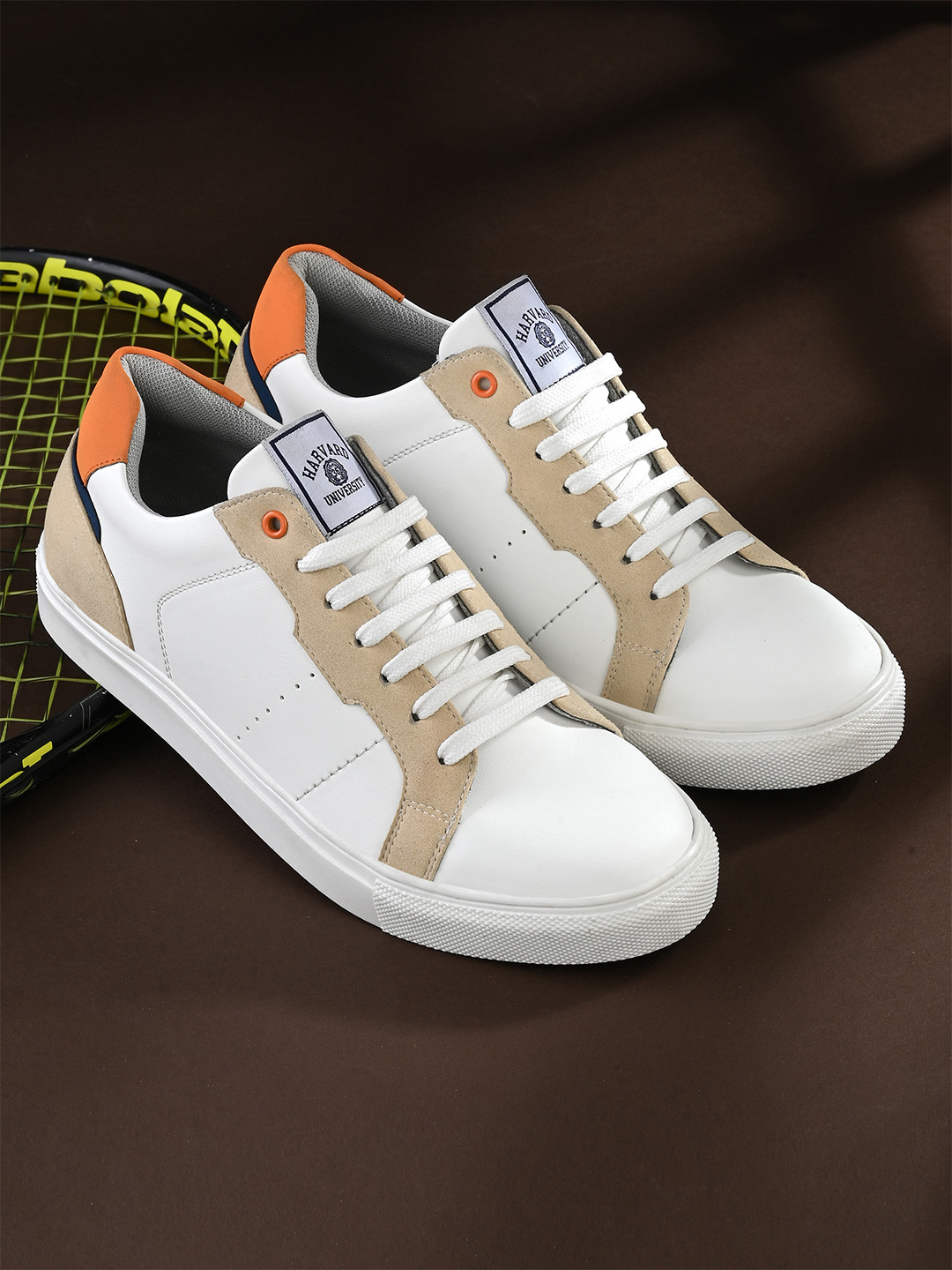 Harvard Men White And Grey Colourblocked Lightweight Sneakers