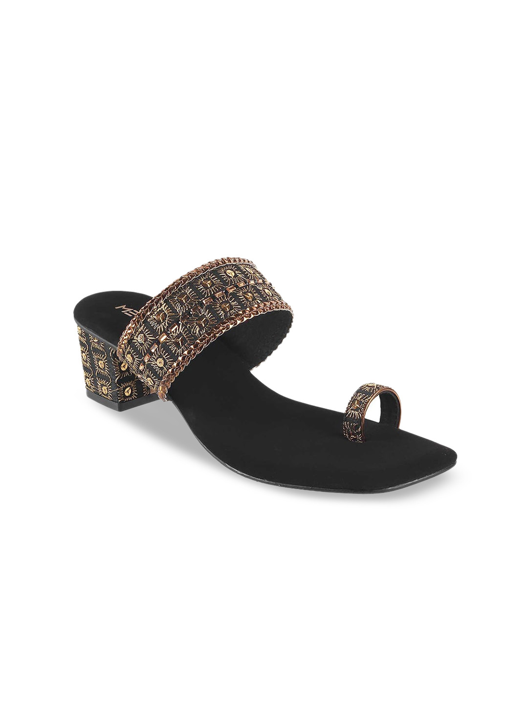 Metro One Toe Embellished Block Heels