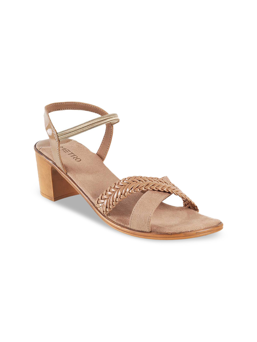 Metro Textured Block Heels With Laser Cuts