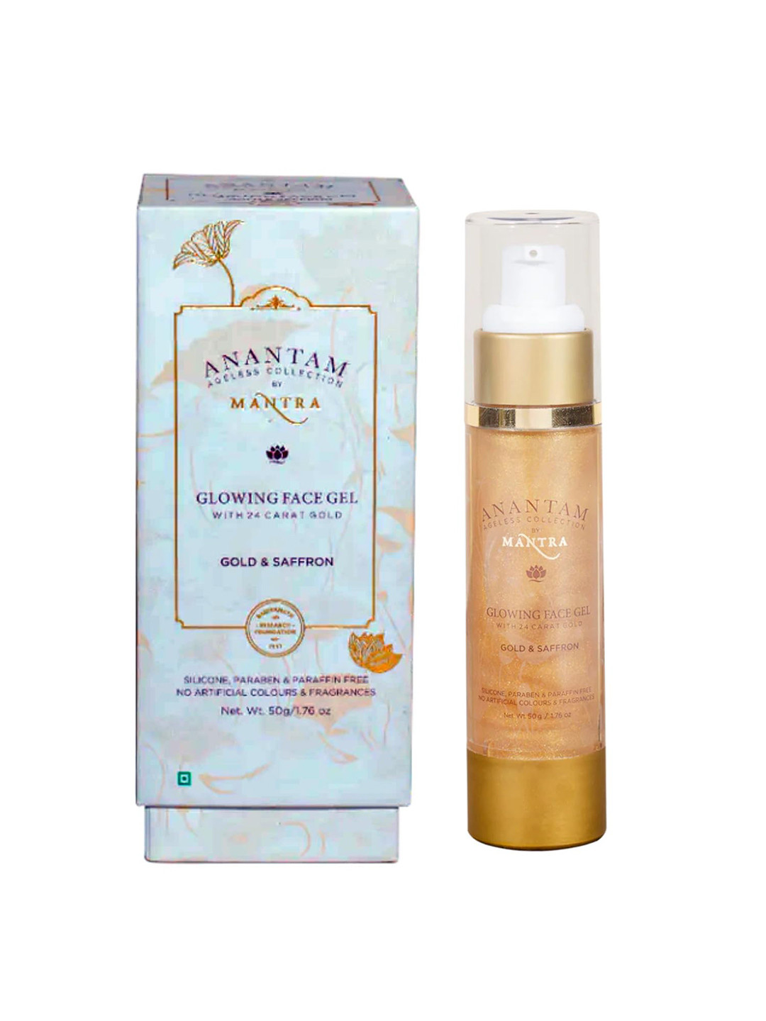 Mantra Herbal Anantam Gold & Saffron Glowing Face Gel with 24 Carat Gold - 50g