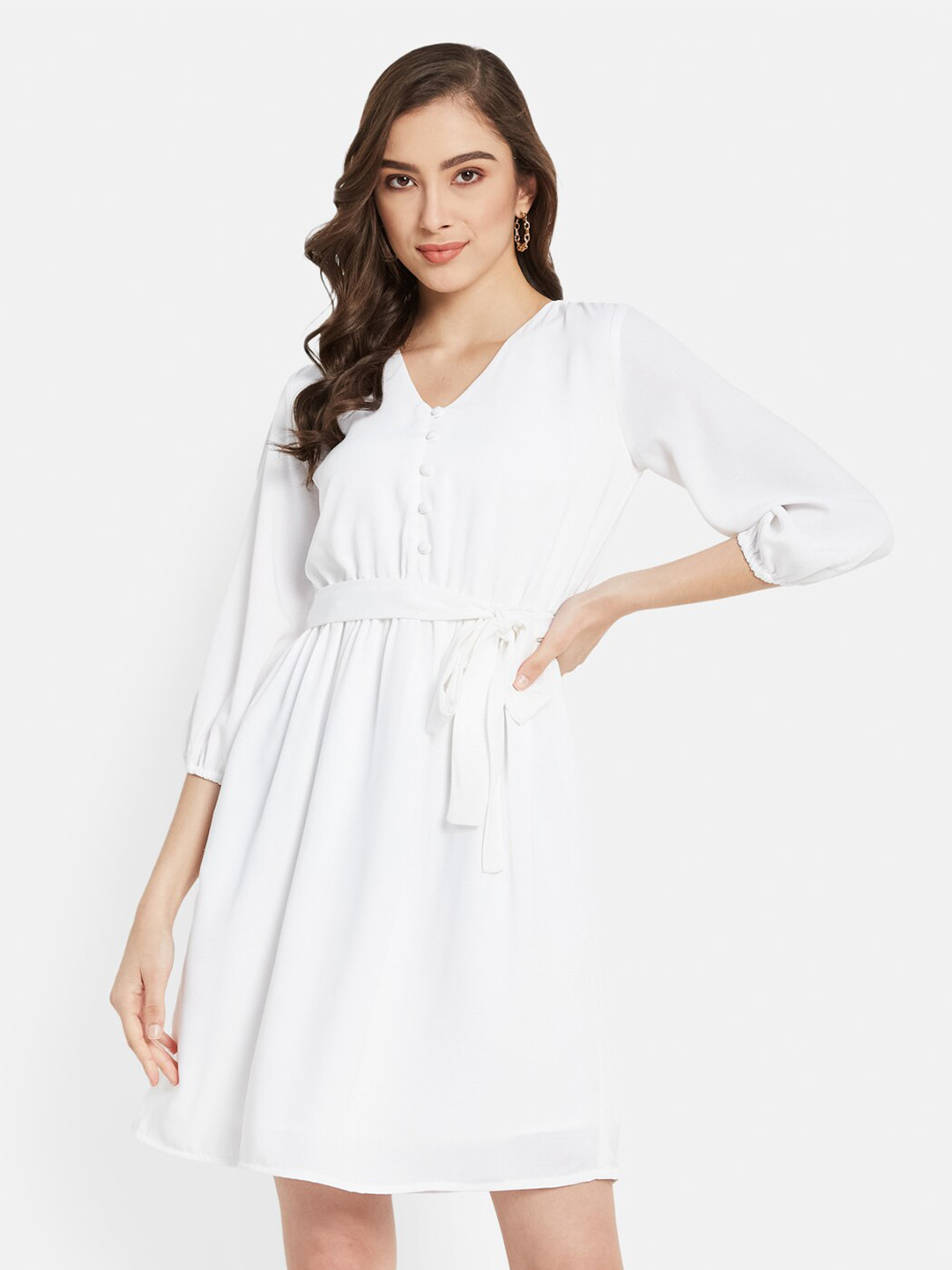 METTLE V-Neck Fit and Flare Dress