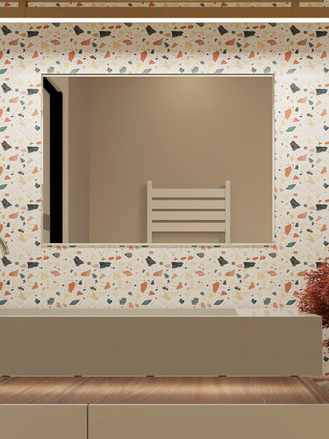 Art Street Grey Rectangular Glass Wall Mirror