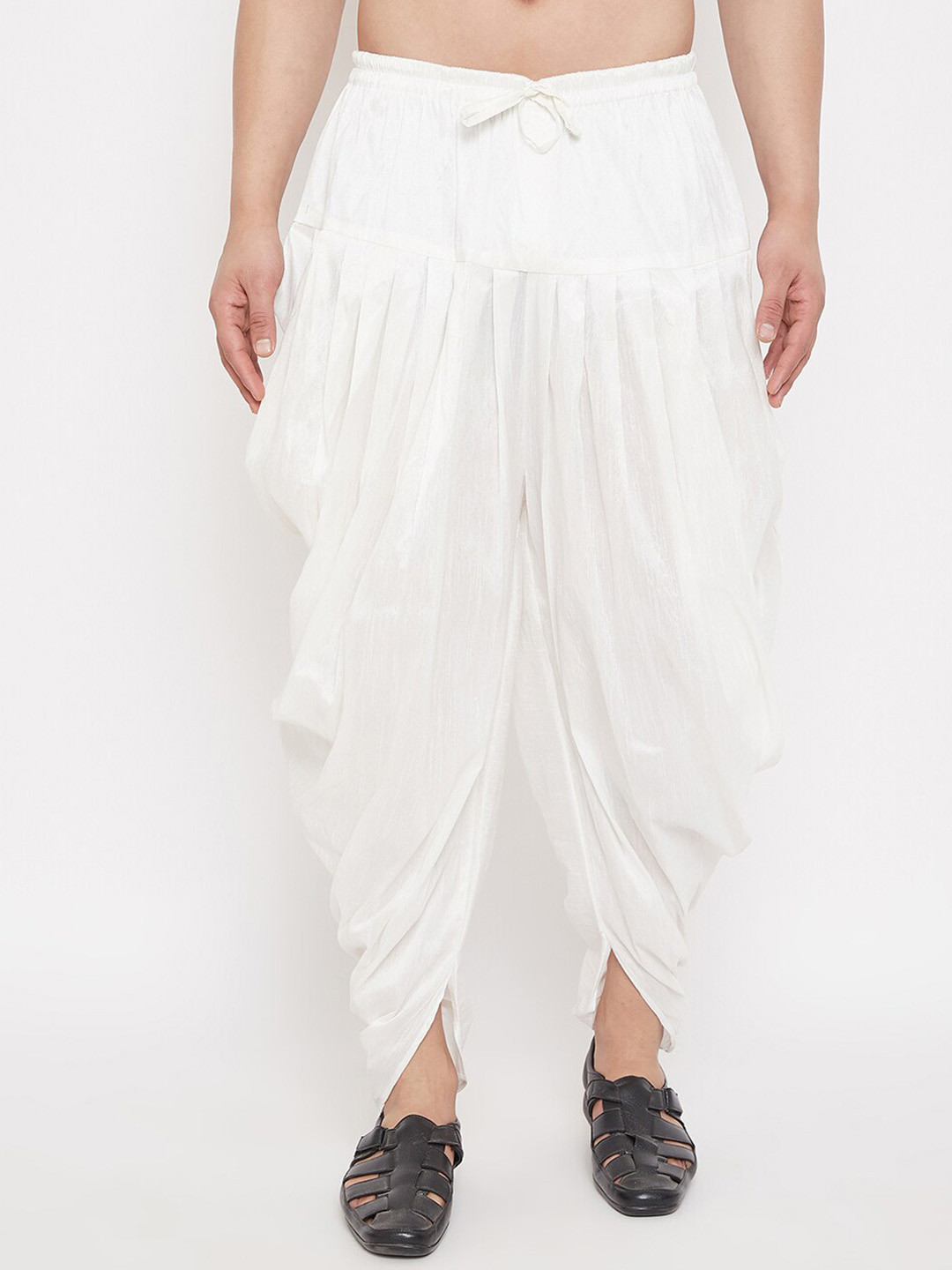 VASTRAMAY Men Mid-Rise Relaxed-Fit Cowl Dhoti Pants