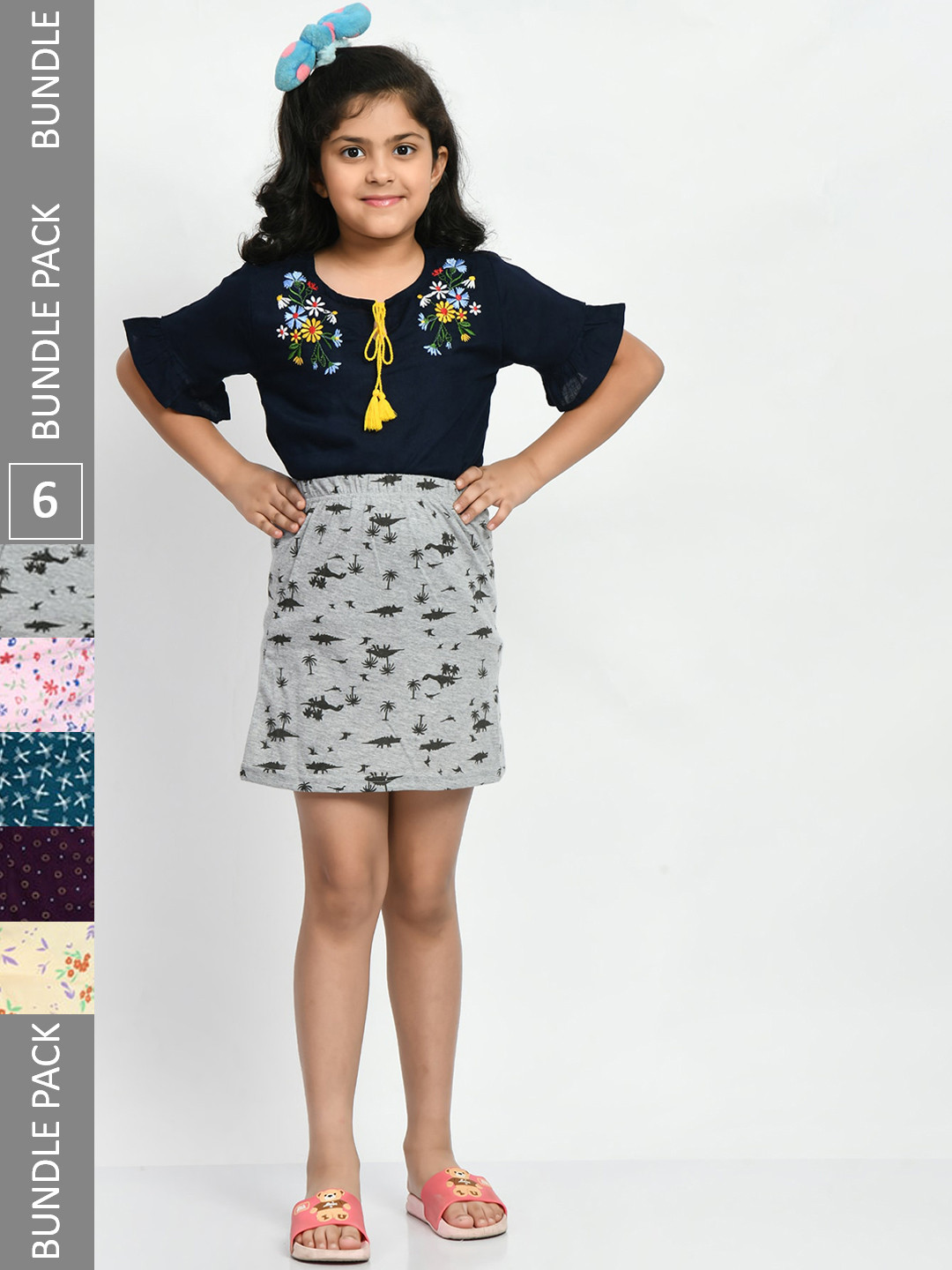 BAESD Girls Pack of 5 Straight Pure Cotton Mini Skirts