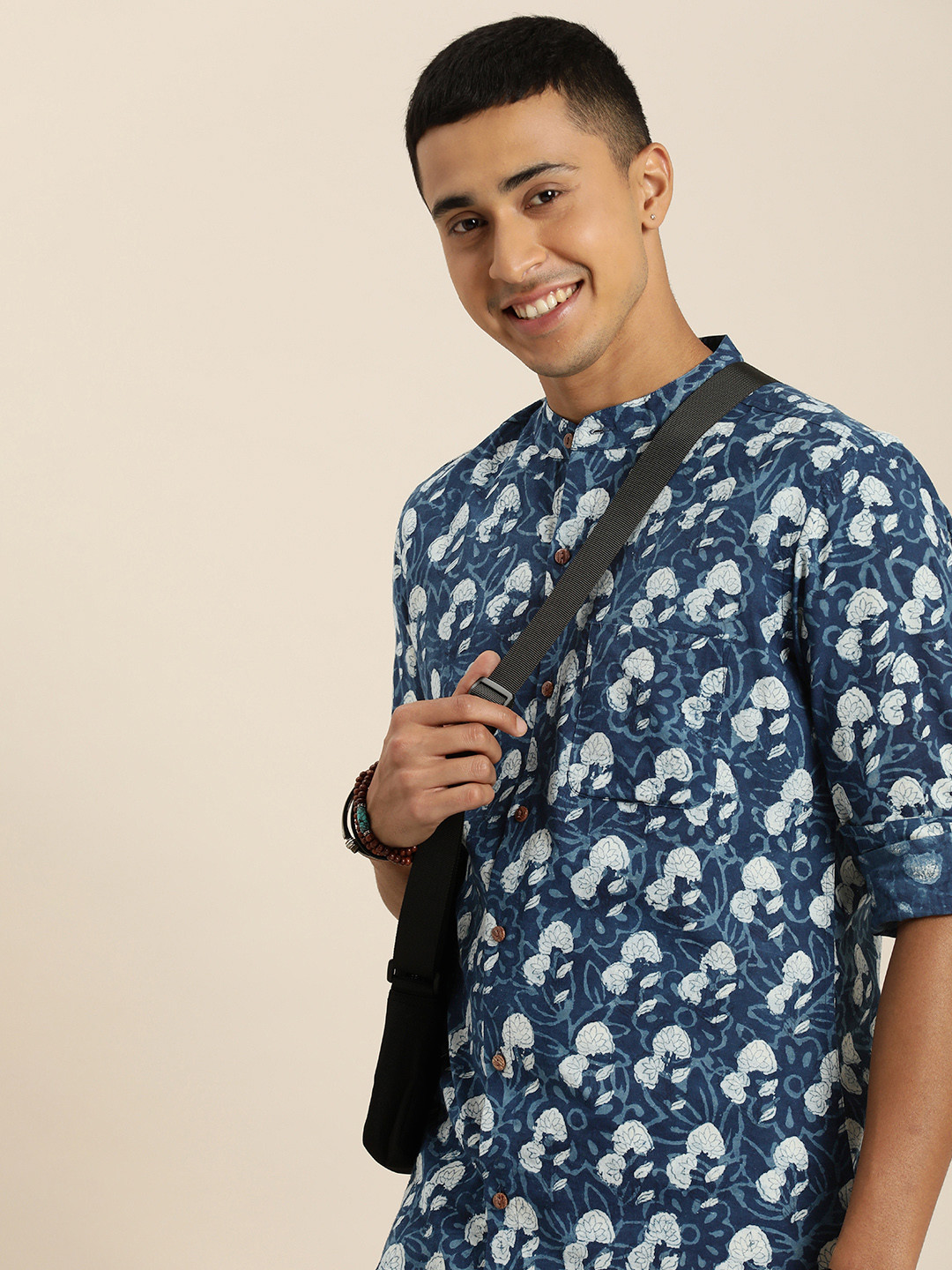 Taavi Men Classic Indigo Hand Block Printed shirt