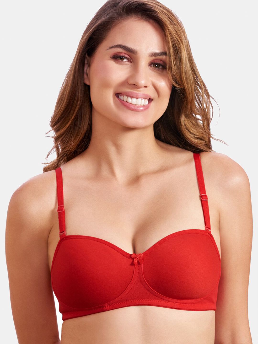 MAROON Medium Coverage Non-Wired Non-Padded Pure Cotton Balconette Bra